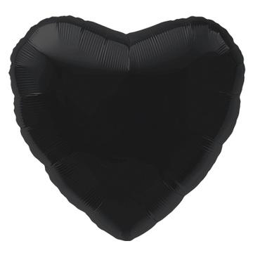 Фольгированное сердце Черное