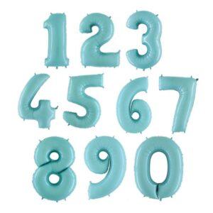 Фольгированные нежно-голубые цифры
