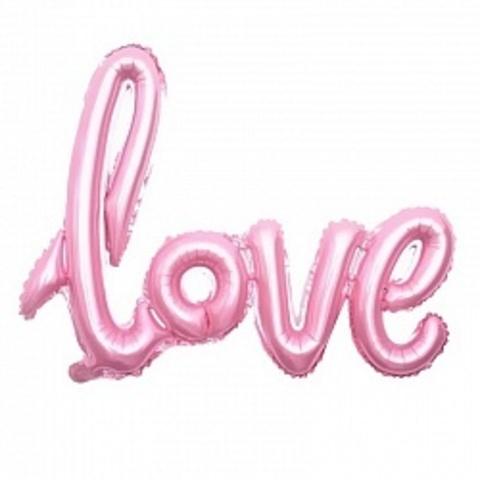 Фольгированная Надпись “Love” Розовая