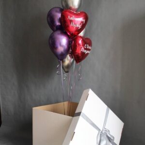 Коробка с шарами "Хромированная любовь"
