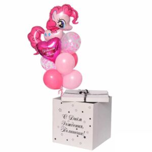 Коробка с воздушными шарами "Пинки Пай"