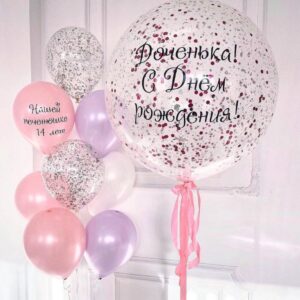 Сет воздушных шаров "Доченька, с днём рождения!"